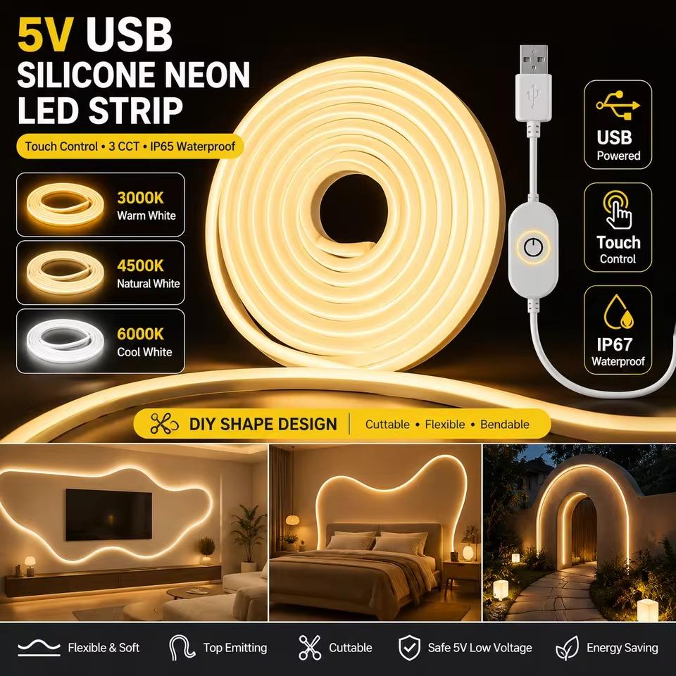 Lighting Bolt Decor - شريط إضاءة LED مرن من السيليكون