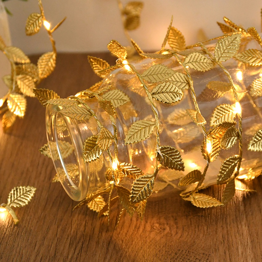 Outdoor Lighting Wedding Decor - أضواء زينة على شكل أوراق ذهبية