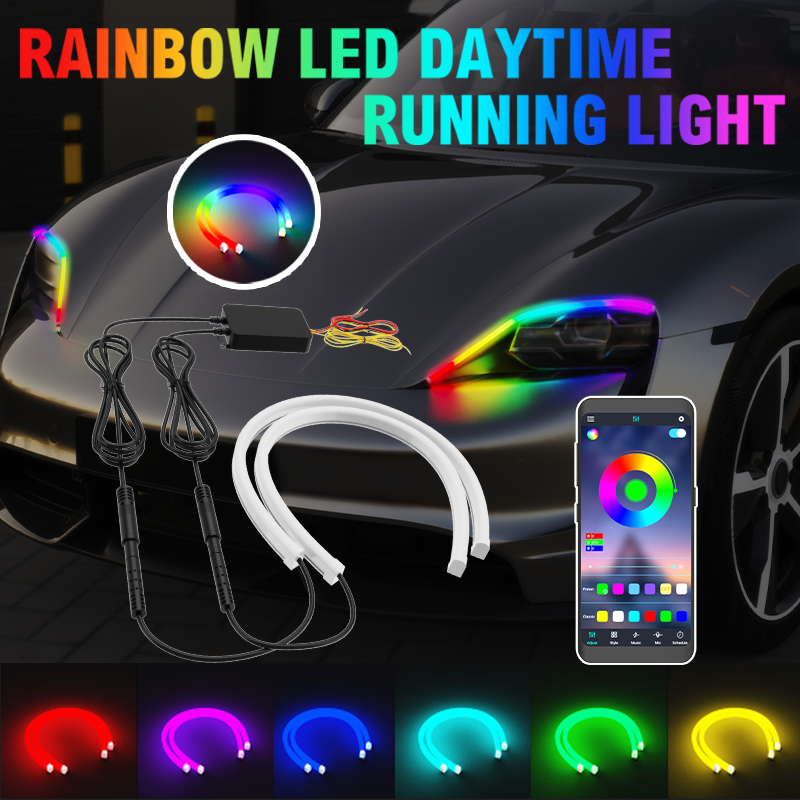 Lighting Bolt Decor - قطعتان من أضواء LED النهارية للسيارة