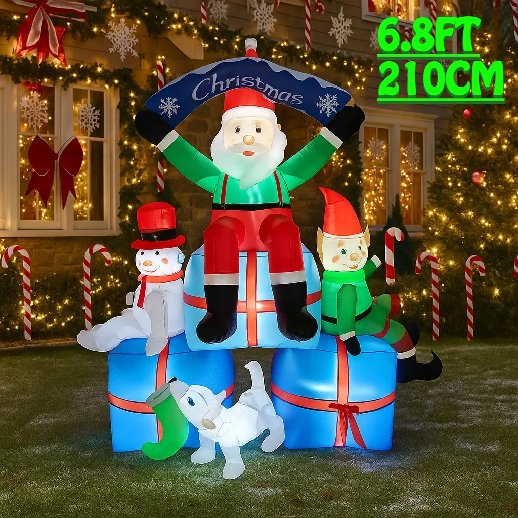 Santa'S Elves Holiday Lighting & Decor Llc - 2.1 متر/6.8FT سانتا ثلج قزم الكلب