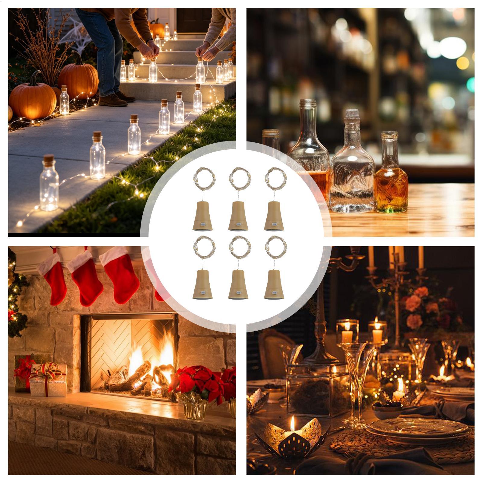 Decor Lighting Cork - أضواء زجاجات النبيذ مع سدادات، 6