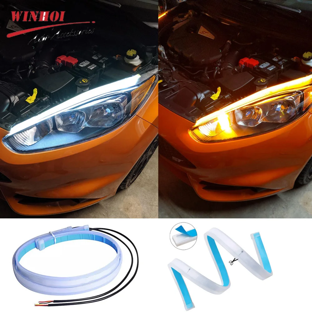 Lighting Bolt Decor - 2 قطعة سيارة LED DRL النهار