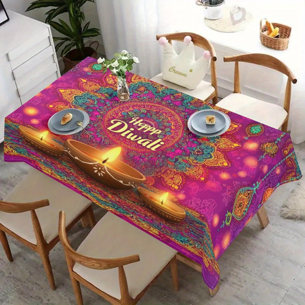 مفرش طاولة مستطيل لعيد الأضواء - مراجعة Lighting Decoration For Diwali وسعره