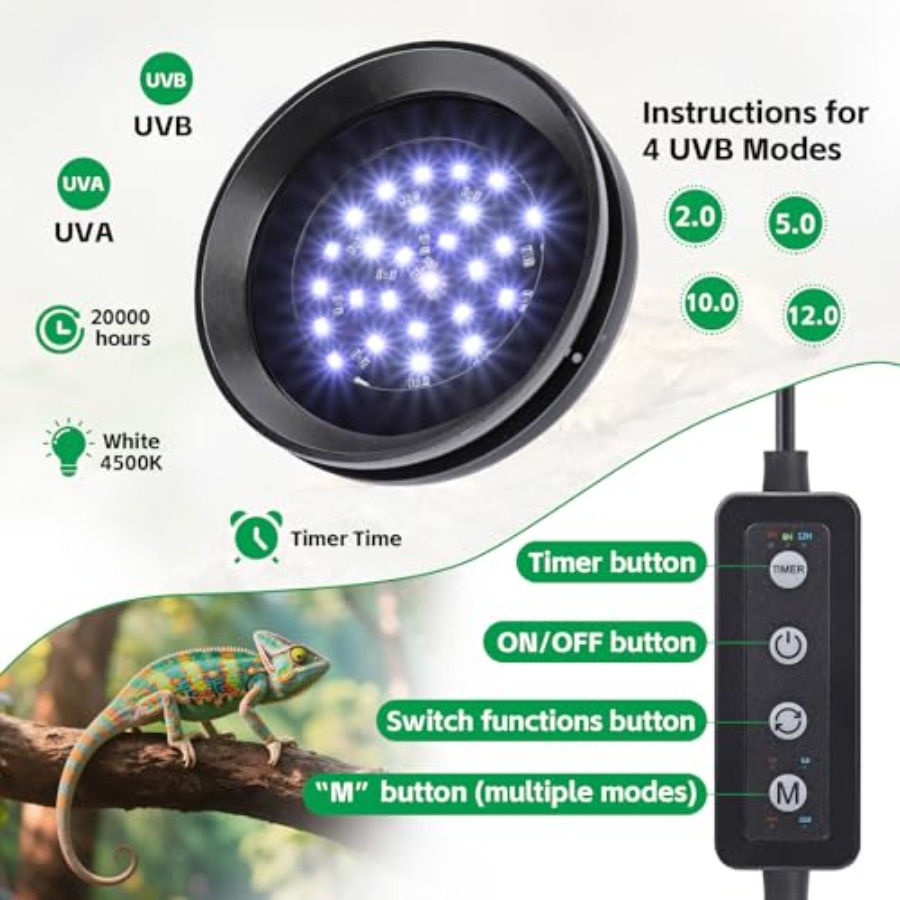 مصباح UVB للزواحف مع خاصية الت - مراجعة Gecko Lighting & Decor وسعره