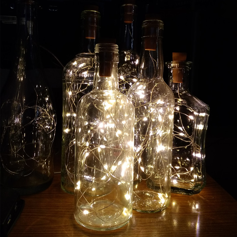 6 قطعة 20led زجاجة النبيذ مع ز - مراجعة Decor Lighting Cork وسعره