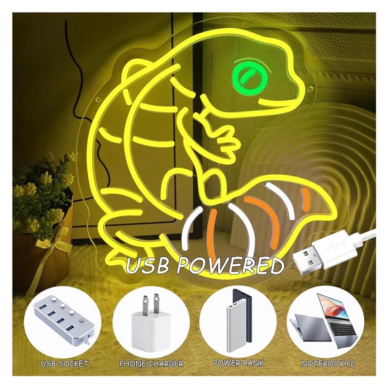 لافتة نيون على شكل جيكو، إضاءة - مراجعة Gecko Lighting & Decor وسعره