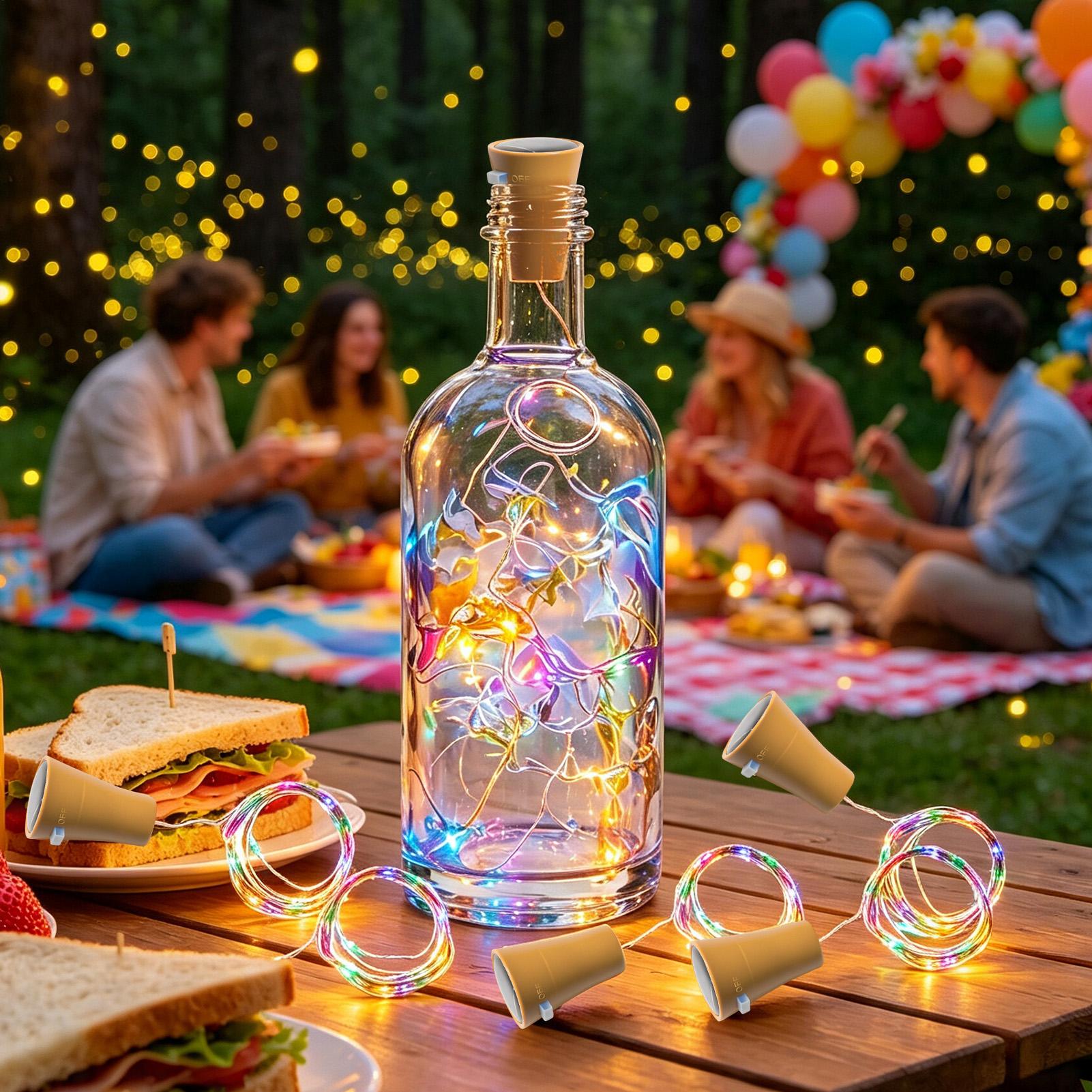 أضواء زجاجات النبيذ الشمسية LE - مراجعة Decor Lighting Cork وسعره
