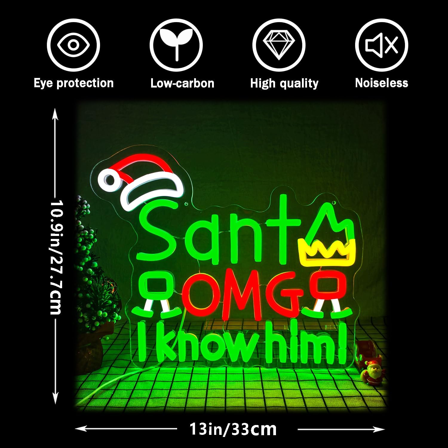 لافتة نيون LED على شكل سانتا ك - مراجعة Santa'S Elves Holiday Lighting & Decor Llc وسعره