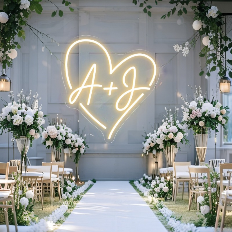 مخصص الأحرف الأولى القلب LED ا - مراجعة Lighting Decor For Wedding وسعره