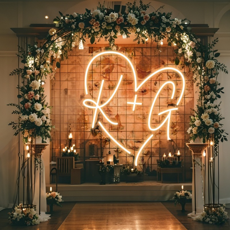 مخصص الأحرف الأولى القلب LED ا - مراجعة Lighting Decor For Wedding وسعره