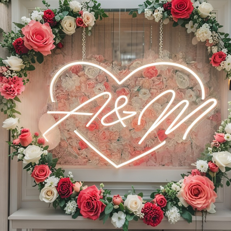 مخصص الأحرف الأولى القلب LED ا - مراجعة Lighting Decor For Wedding وسعره