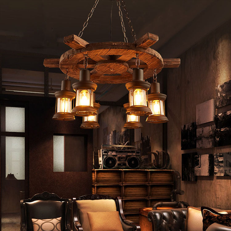 مصباح معلق خشبي بتصميم عتيق لل - مراجعة Lighting Decor For Living Room وسعره
