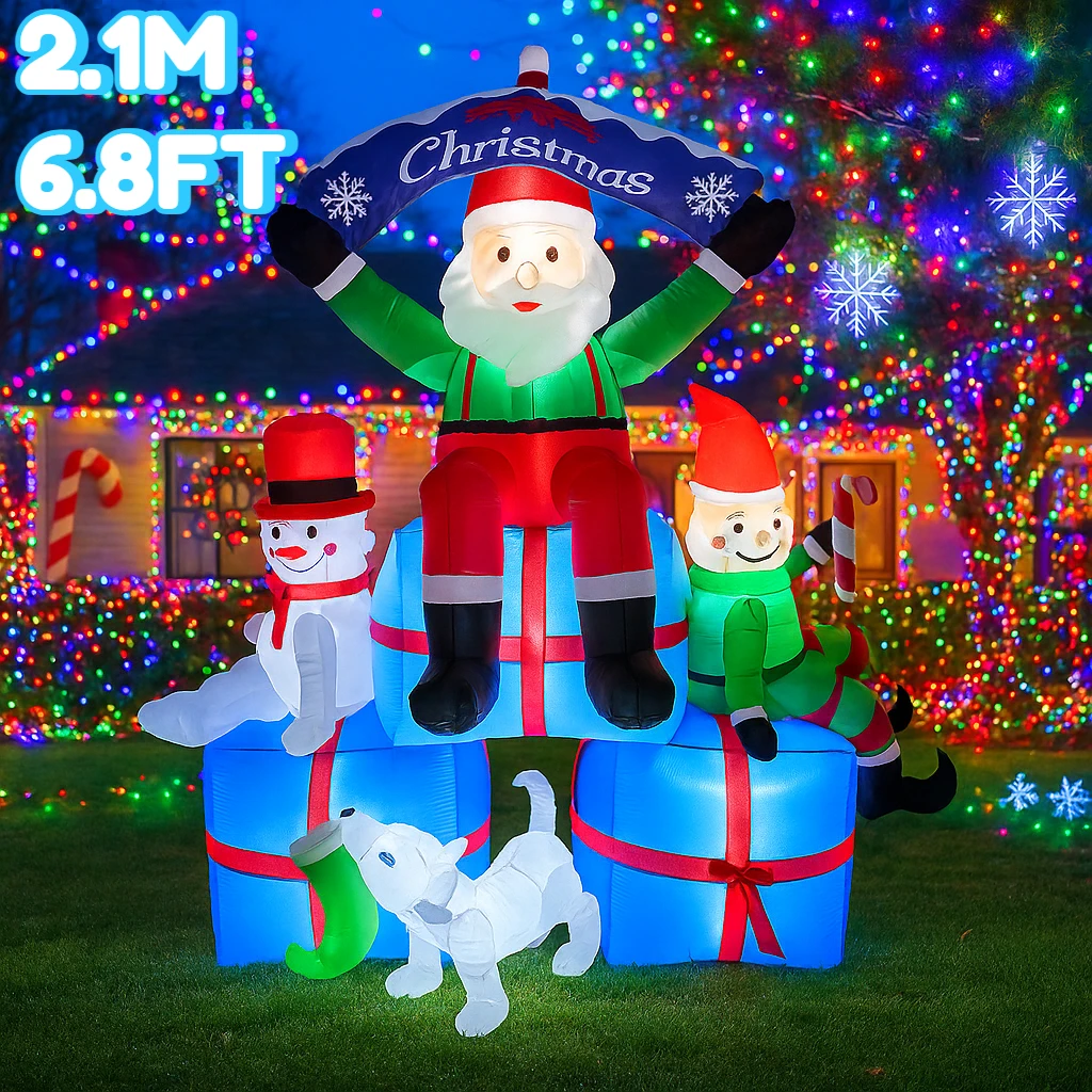 2.1 متر/6.8FT سانتا ثلج قزم ال - مراجعة Santa'S Elves Holiday Lighting & Decor Llc وسعره