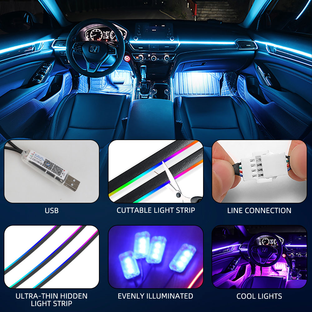 شريط إضاءة LED محيطي للسيارة ب - مراجعة Lighting Bolt Decor وسعره
