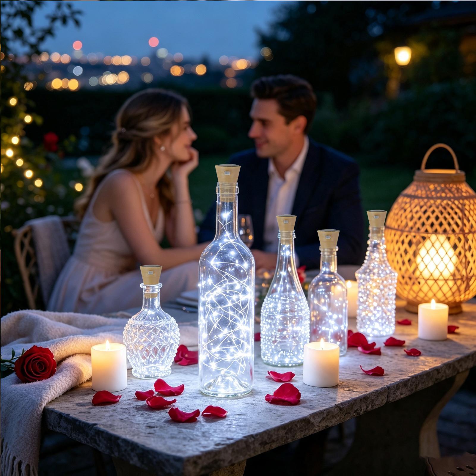 أضواء زجاجات النبيذ مع سدادات، - مراجعة Decor Lighting Cork وسعره