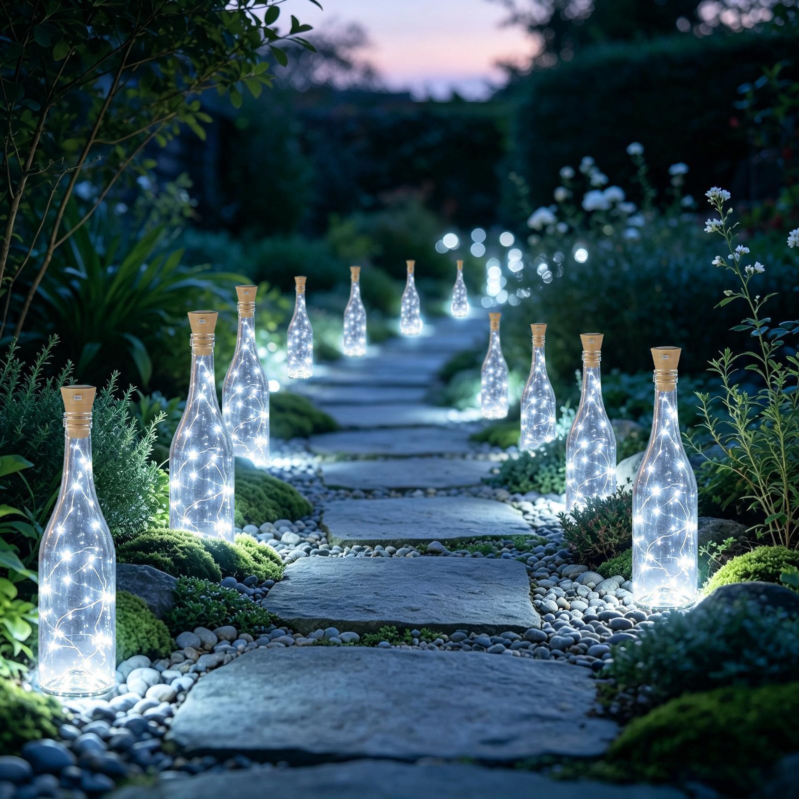 أضواء زجاجات النبيذ مع سدادات، - مراجعة Decor Lighting Cork وسعره